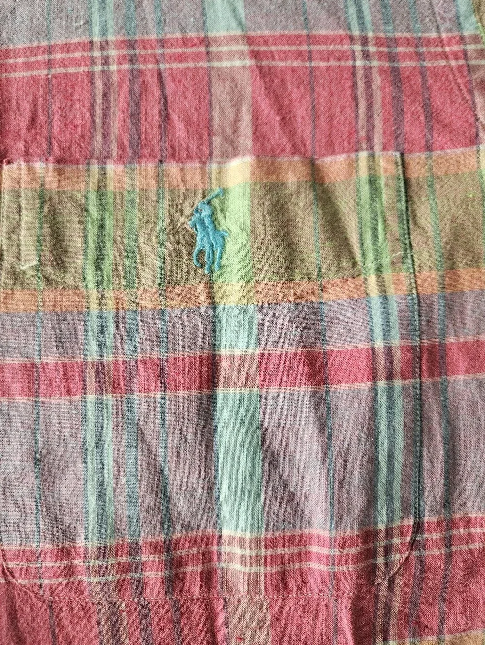 POLO RALPH LAUREN Authentic Indian Madras Plaid Short Sleeve Shirt | SZ  M